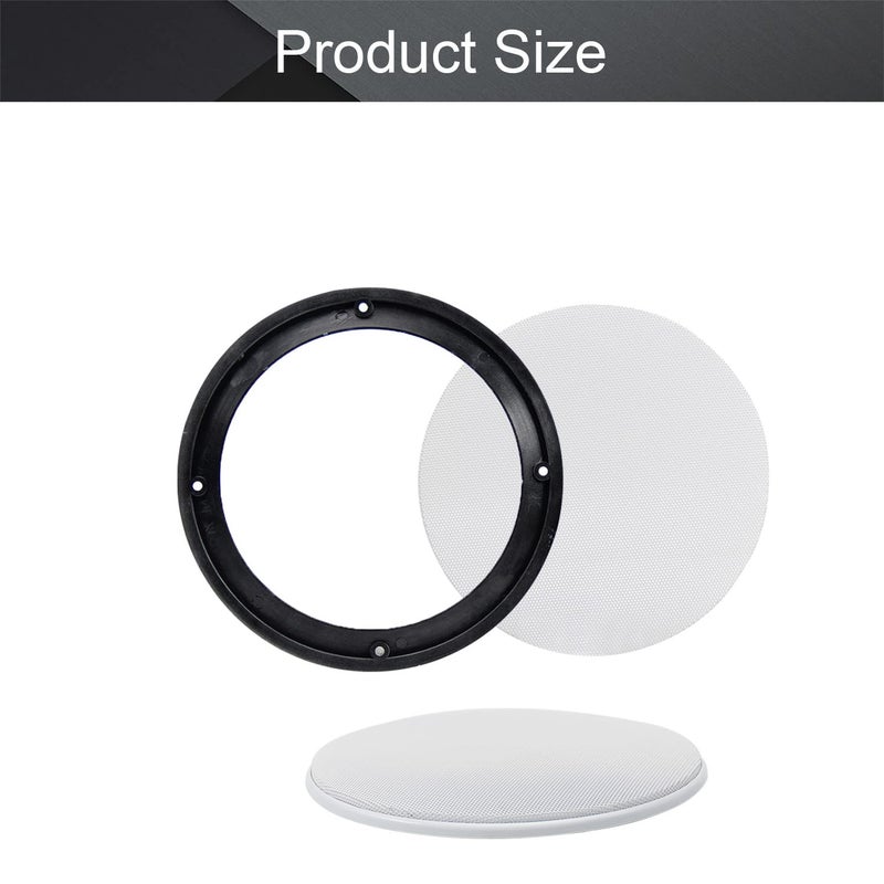 Fielect غطاء شبكة مكبر الصوت Fielect 6.5" دائري مزخرف بإطار معدني أبيض لغطاء سوب ووفر مع 4 براغي - Image 4